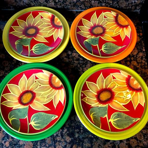 Set of 4 plates “Sunburst” by Nell Whatmore - Picture 2 of 5